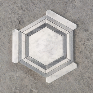 Large HoneycombCalacatta White + Calacatta Grey