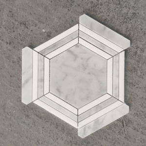 Large HoneycombCalacatta White + Crystal White