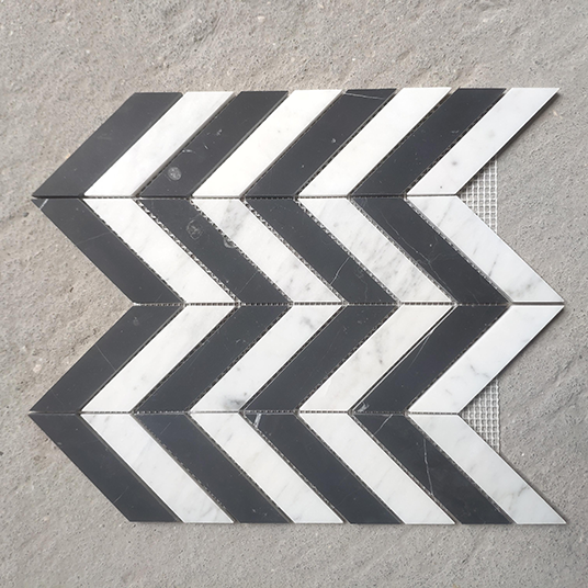 HerringbonePanda White + Calacatta White