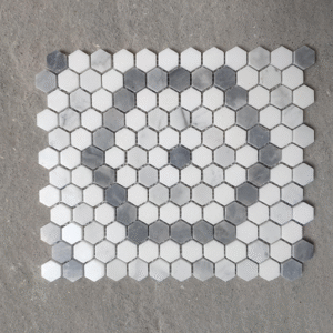 Small Hexagon MosaicCalacatta White, Calacatta Grey, Crystal White