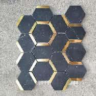 White Gold Hexagon Marble Mosaic