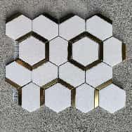 Black White Geometric Scroll Tile