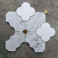 Cloud Pattern White Four-leaf Clover Marble Mosaic