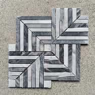 Black White Twill Marble Mosaic