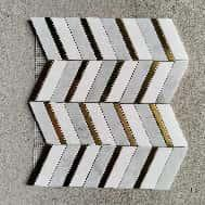Herringbone White Gray Gold Marble Collage