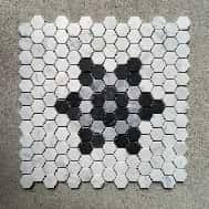 Hexagon Black White Star-shaped Marble Mosaic