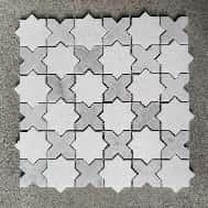Four-point Star White Marble Mosaic