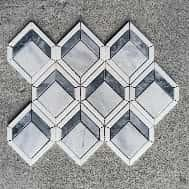 Polyhedron Gray White Marble Mosaic