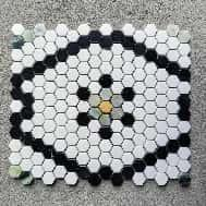 Dotted Hexagon White Marble Mosaic