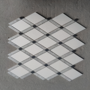 RhombusCrystal White + Calacatta White + Panda White